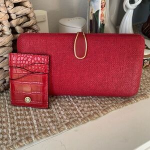 Banana Republic Red Clutch and Card Holder Set